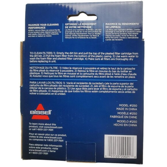 New Bissell Filter Pack 1250 Symphony All-in-One Vacuum Steam Mop Replacement - Picture 2 of 4